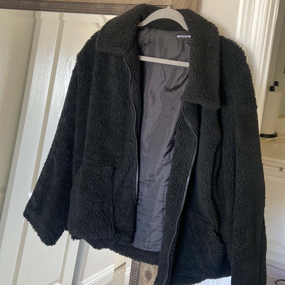 Prettylittlething Black Teddy Jacket - image 1